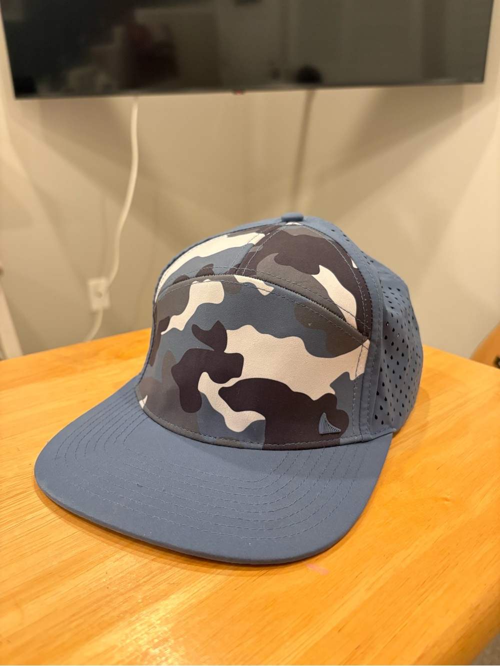 Salt Mafia 7 Flat SnapBack Hat Cap Blue Camo Men’s Adjustable Snap Back